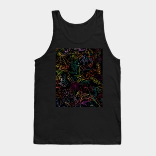 Colorful Neon Floral Patterns Tank Top